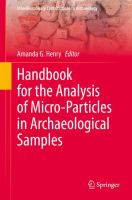 Handbook for the analysis of micro-particles in archaeological samples /