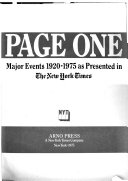 Page one : major events, 1920-1976, as presented in the New York times.