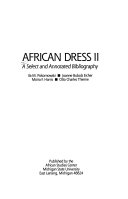 African dress II : a selected and annotated bibliography /