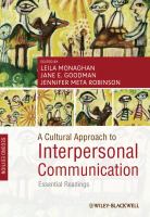 A cultural approach to interpersonal communication : essential readings /