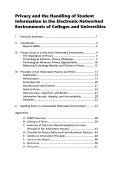 Privacy and the handling of student information in the electronic networked environments of colleges and universities /