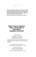 Global trends in migration : theory and research on international population movements /