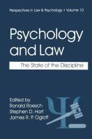 Psychology and law : the state of the discipline /
