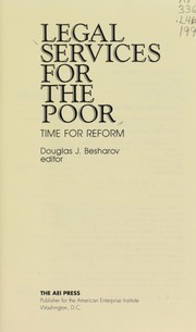 Legal services for the poor : time for reform /