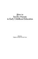 How to involve parents in early childhood education /