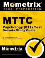 MTTC psychology (011) test secrets study guide : your key to exam success.
