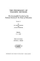 The Psychology of teaching methods /