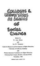 Colleges & universities as agents of social change.