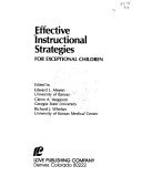 Effective instructional strategies for exceptional children /