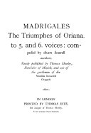 The triumphs of Oriana.