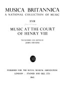 Music at the court of Henry VIII.