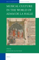 Musical culture in the world of Adam de la Halle /