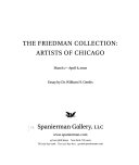 The Friedman Collection : artists of Chicago, March 7-April 6, 2002 : essay /