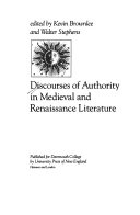 Discourses of authority in medieval and Renaissance literature /