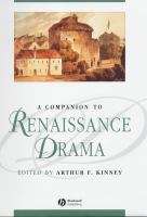 A companion to Renaissance drama /