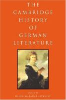 The Cambridge history of German literature /