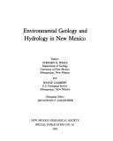 Environmental geology and hydrology in New Mexico /