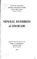 Mineral resources of Colorado /