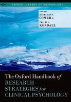The Oxford handbook of research strategies for clinical psychology /