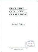 Descriptive cataloging of rare books.