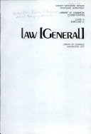 Classification, class K, subclass K, law (general) /