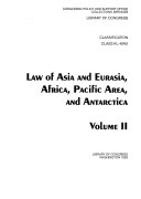Classification. Class KL-KWX. Law of Asia and Eurasia, Africa, Pacific area, and Antarctica /