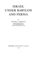 Israel under Babylon and Persia,
