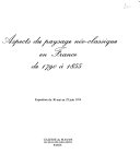 Aspects du paysage néo-classique en France de 1790 à 1855 : exposition du 30 mai au 22 juin 1974 /