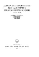 Neue Ausgabe sämtlicher Werke : Bach-Dokumente. Supplement zu Johann Sebastian Bach Neue Ausgabe sämtlicher Werke /