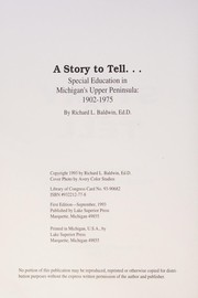 A story to tell : special education in Michigan's Upper Peninsula /