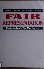 Fair representation : meeting the ideal of one man, one vote /