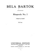 Rhapsody no. 1 : violin & piano /