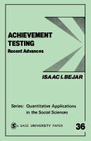 Achievement testing : recent advances /