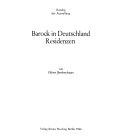 Barock in Deutschland, Residenzen; Katalog der Ausstellung.