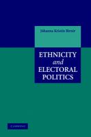 Ethnicity and electoral politics /