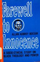 Farewell to innocence : a socio-ethical study on Black theology and Black power /