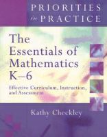 The essentials of mathematics K-6 : effective curriculum, instruction, and assessment /