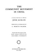 The Communist movement in China; an essay written in 1924.