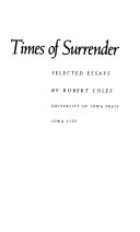 Times of surrender : selected essays /