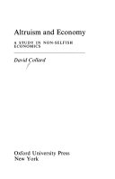 Altruism and economy : a study in non-selfish economics /