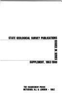 An index of state geological survey publications issued in series : supplement, 1963-1980 /