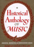 Historical anthology of music,