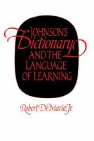 Johnson's dictionary and the language of learning /