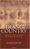 Strange country : modernity and nationhood in Irish writing since 1790 /
