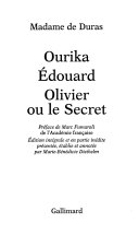 Ourika ; Edouard ; Olivier ou le secret /