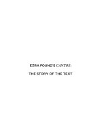 Ezra Pound's Cantos : the story of the text, 1948-1975 /