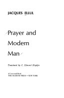 Prayer and modern man.