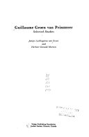 Guillaume Groen van Prinsterer : selected studies /