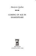 Coming of age in Shakespeare /