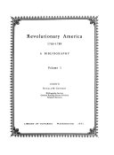 Revolutionary America, 1763-1789 : a bibliography /